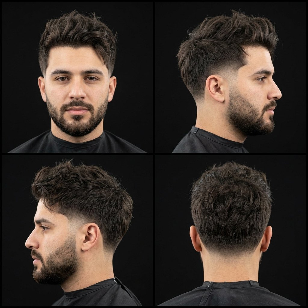 Low Taper Fade with Messy Long Hair