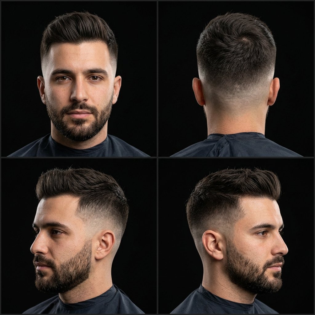 Natural Quiff with High Fade
