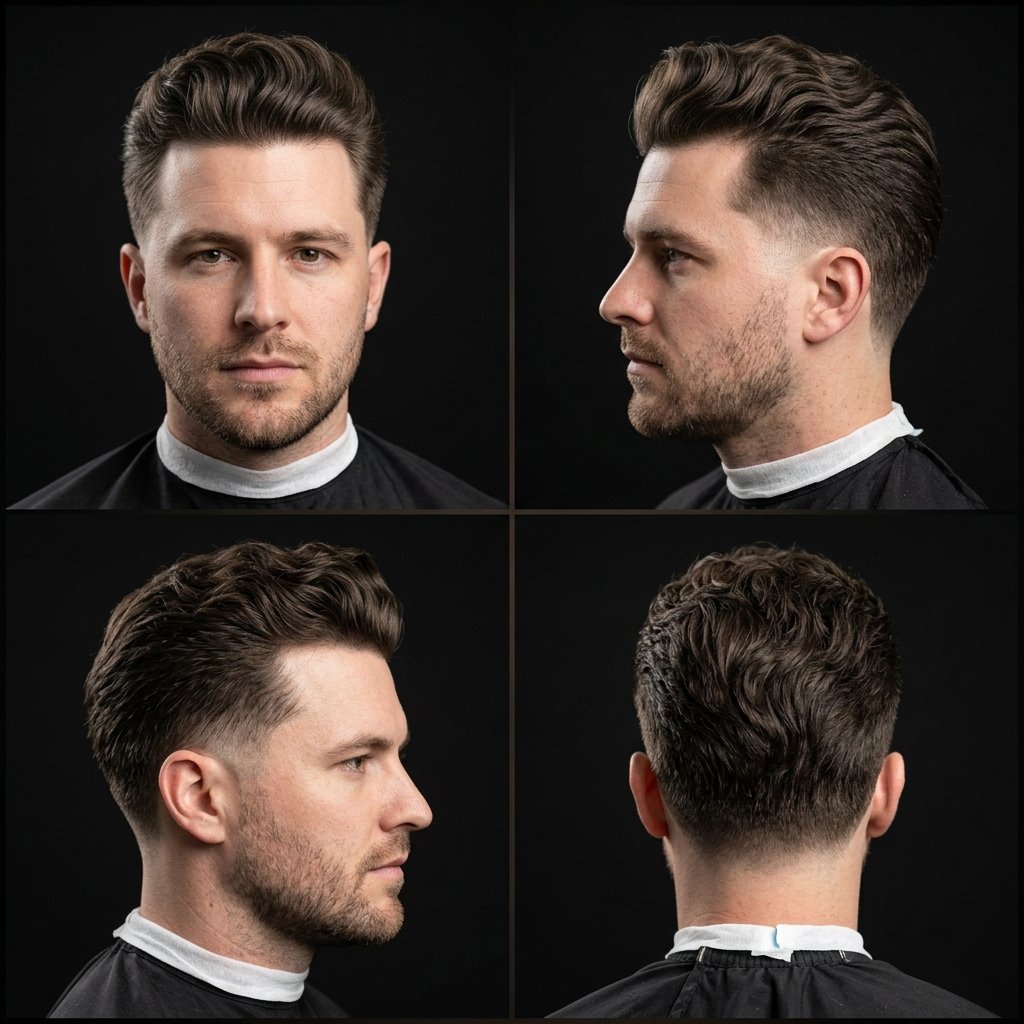 Pompadour-Inspired Wavy Low Taper