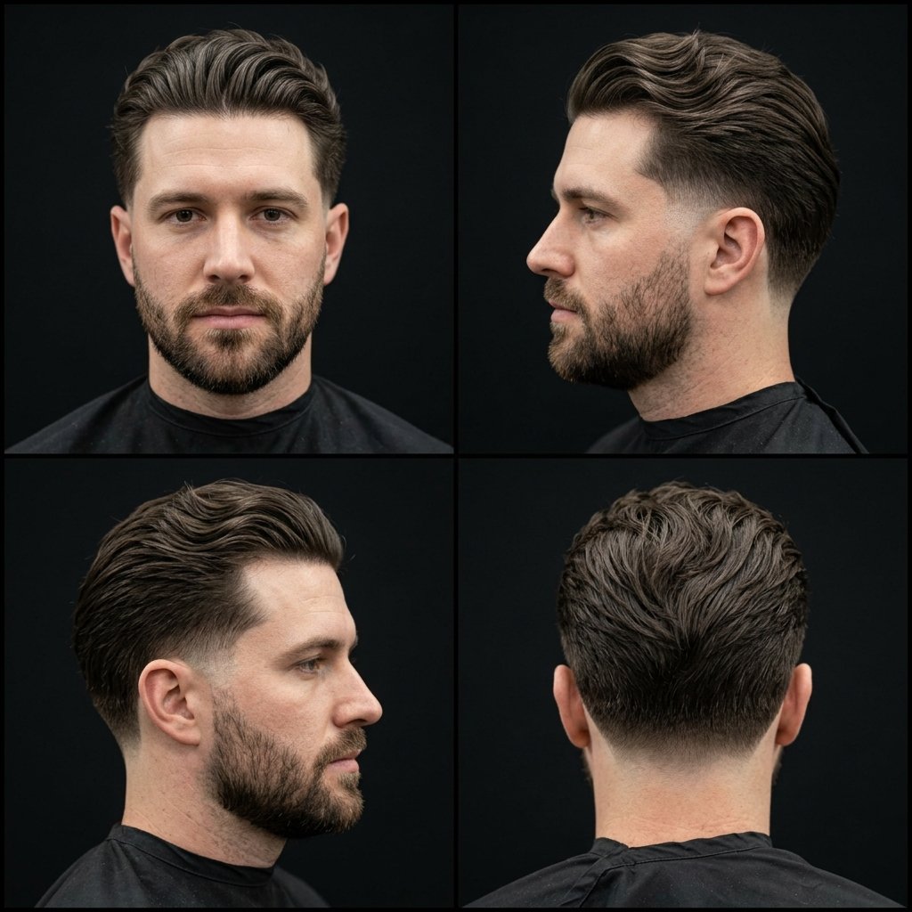 Wavy Slick Back Taper