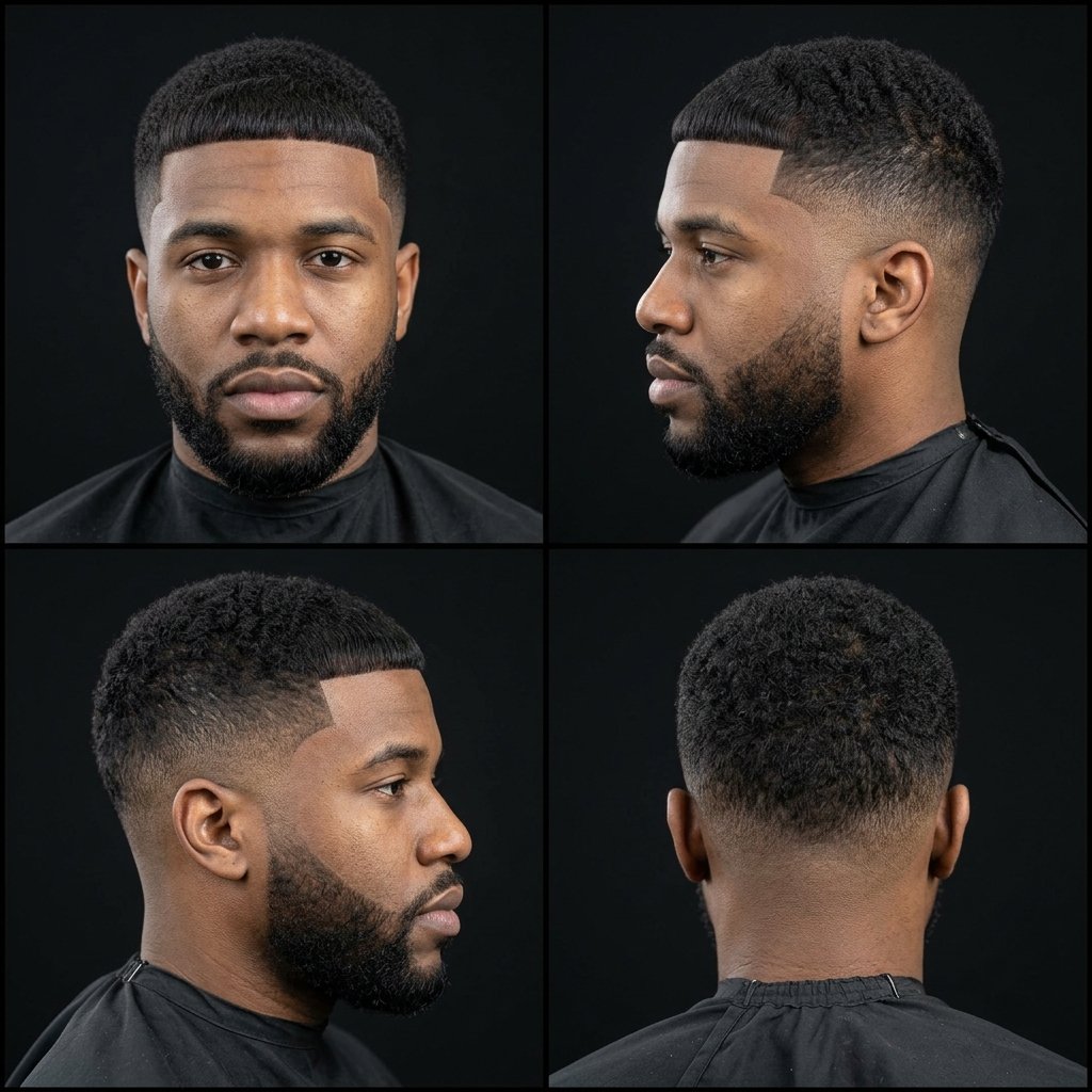 Caesar Cut with Mid Taper Fade