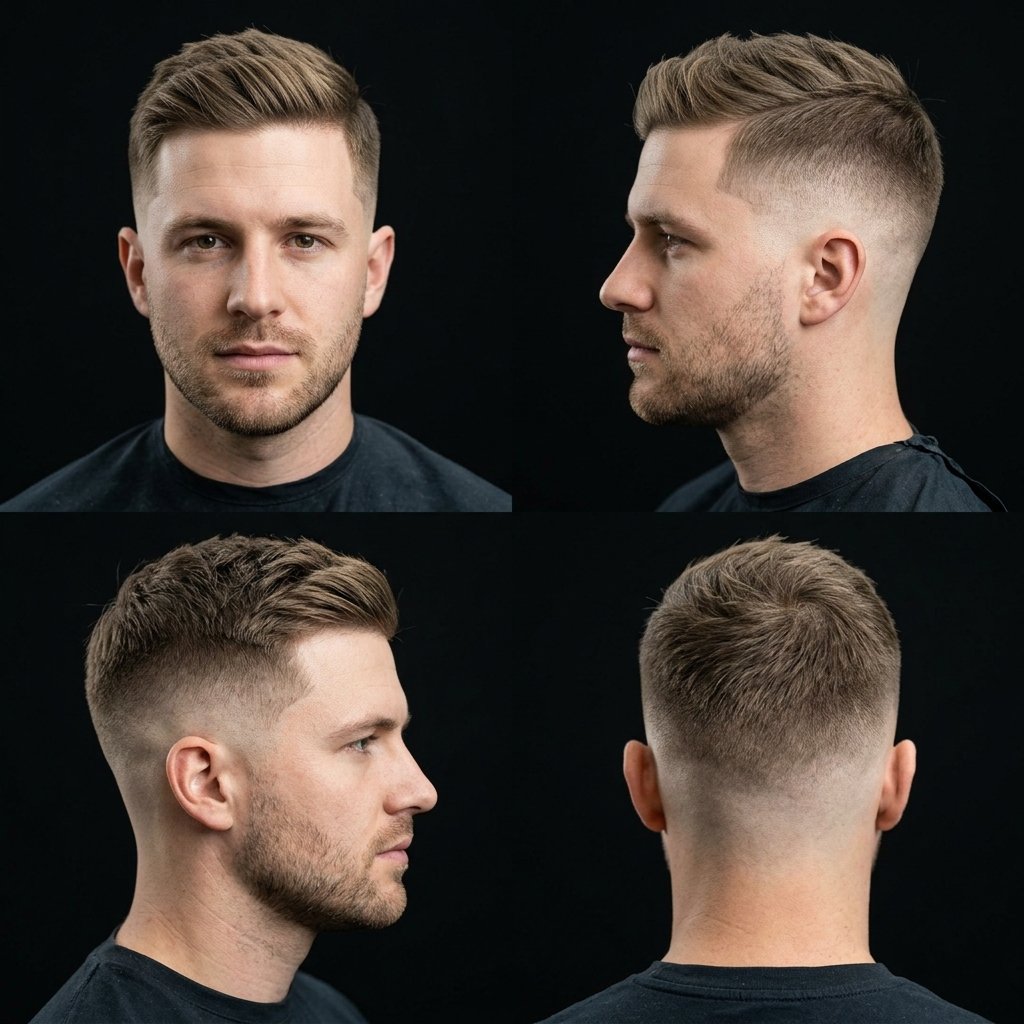 Side Swept Crew Cut Fade