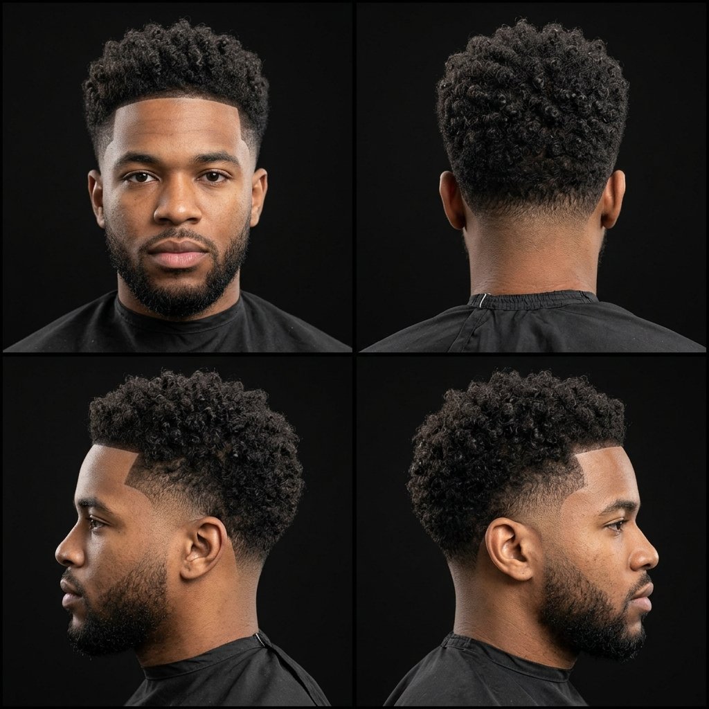 Mid Taper Fade Curly Hair