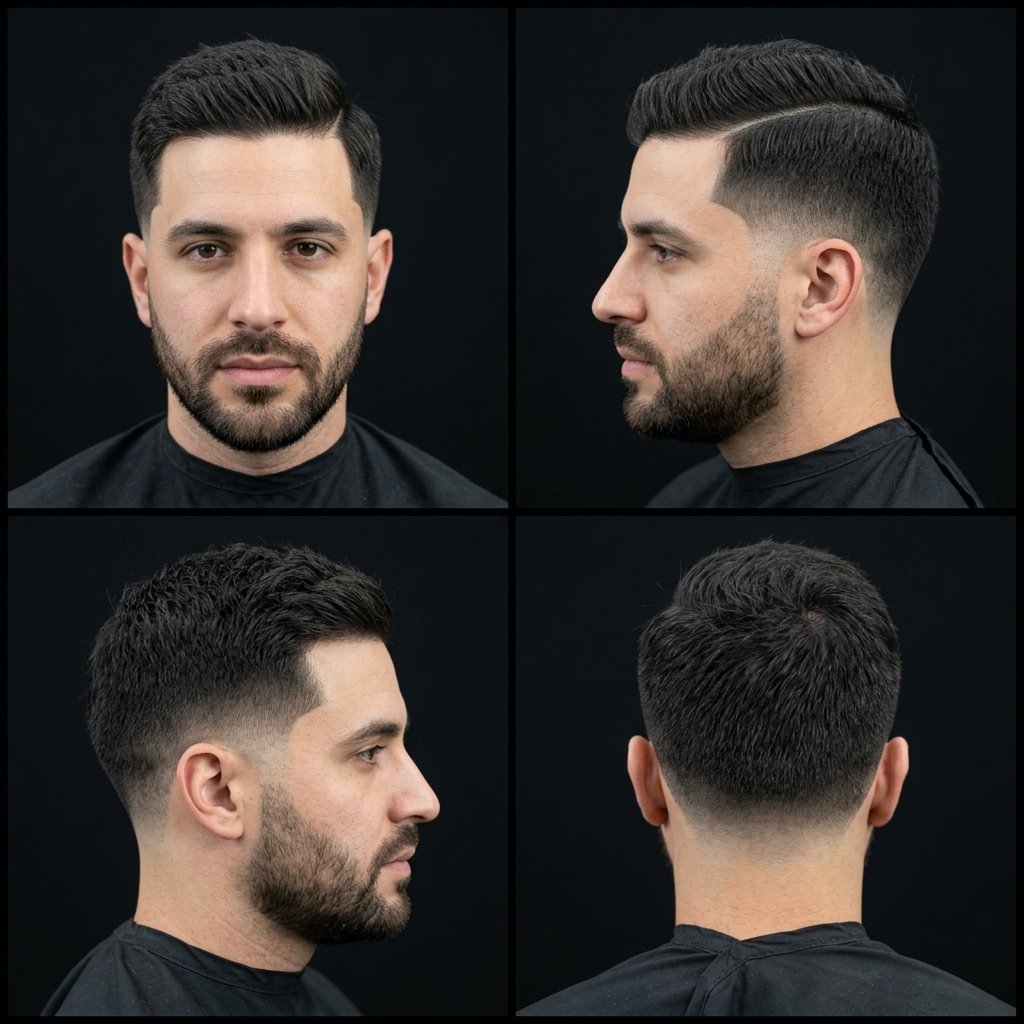 Low Taper Fade with Side Part