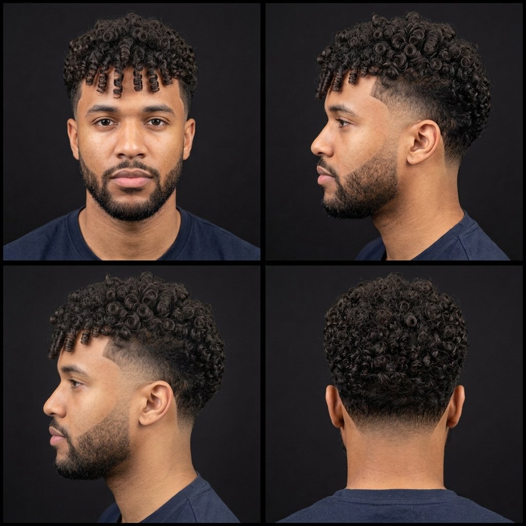 Curly Fringe Low Taper