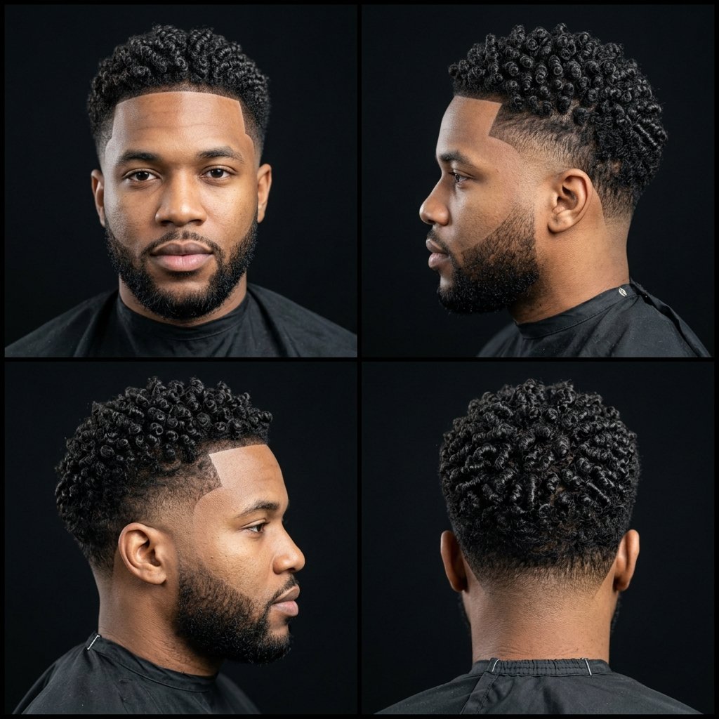 Finger Coils with Mid Taper Fade