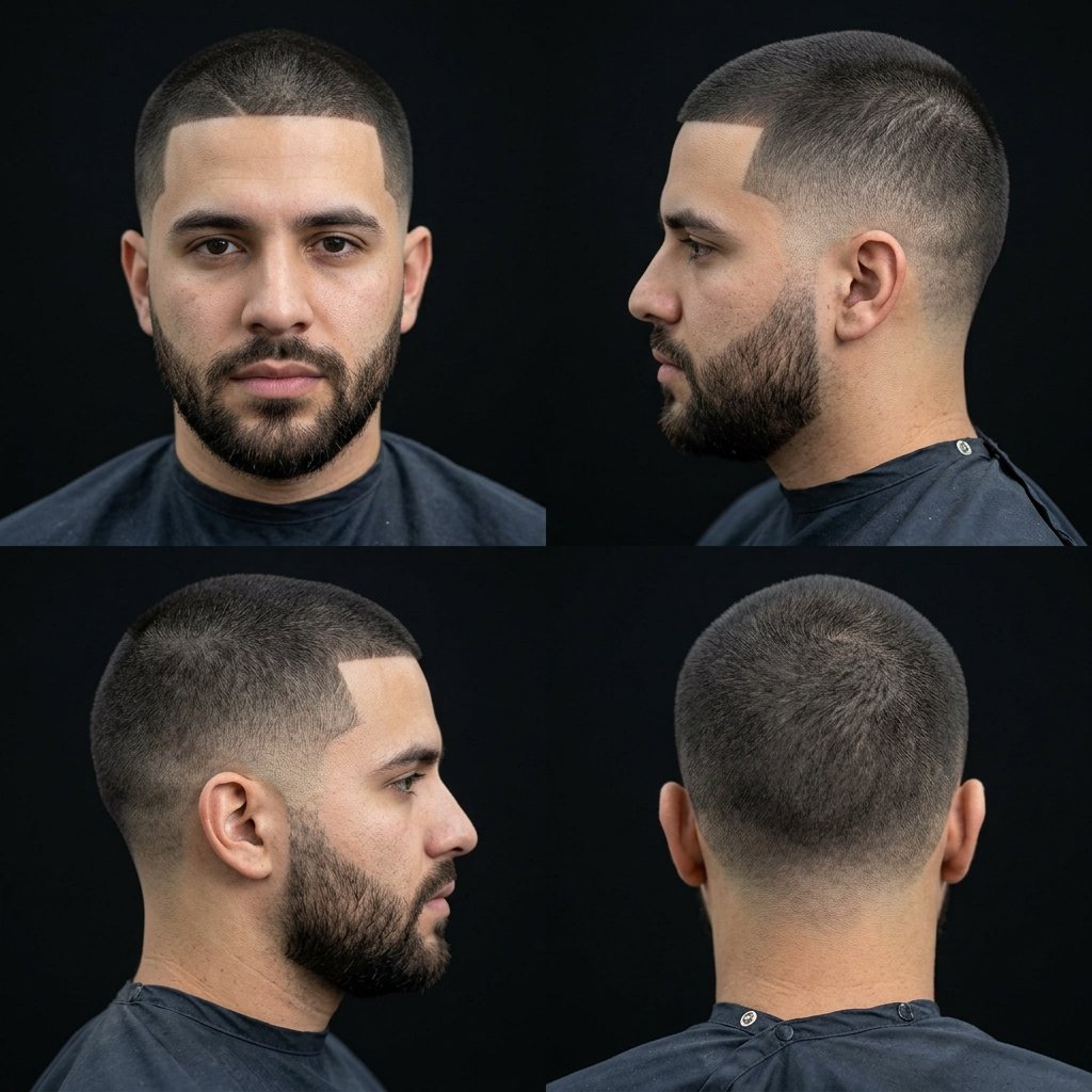 Buzz Cut with Low Taper Fade