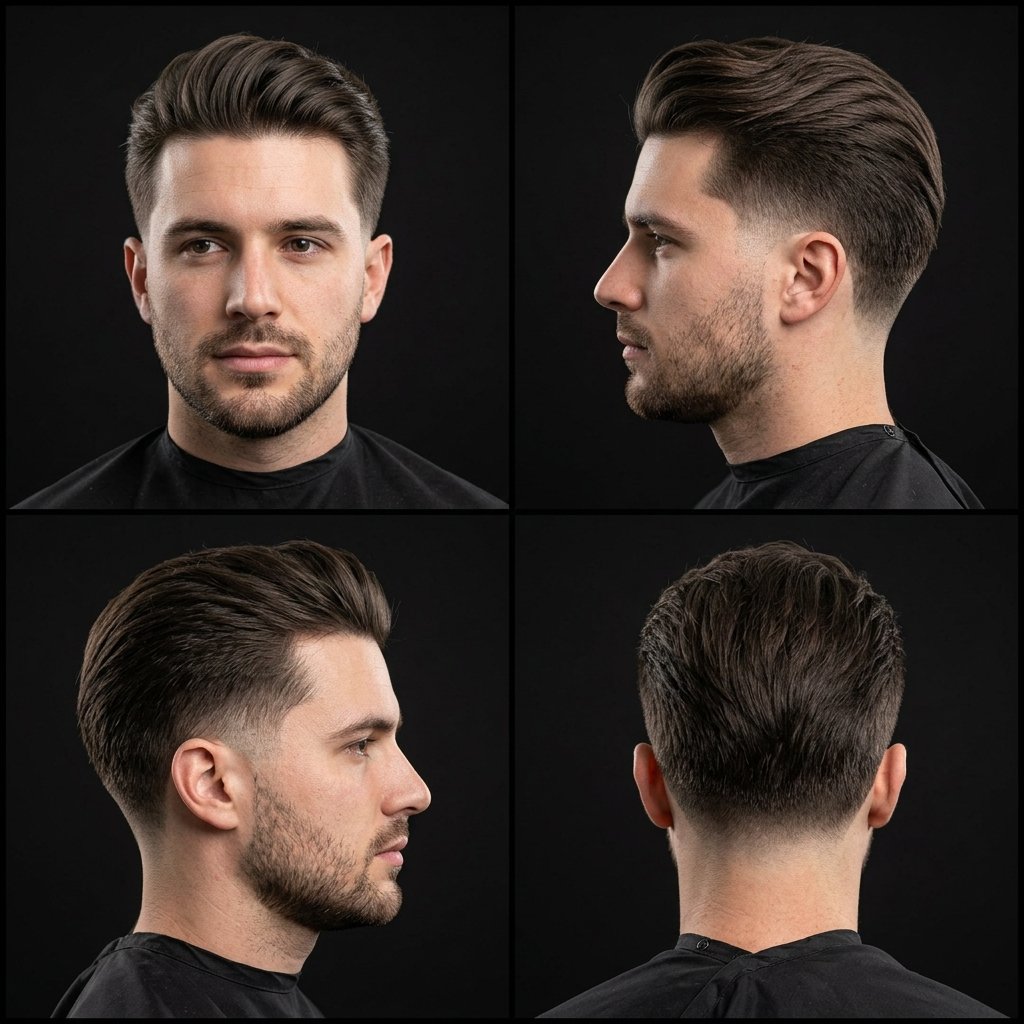 Long Top Mid Taper Fade Straight Hair