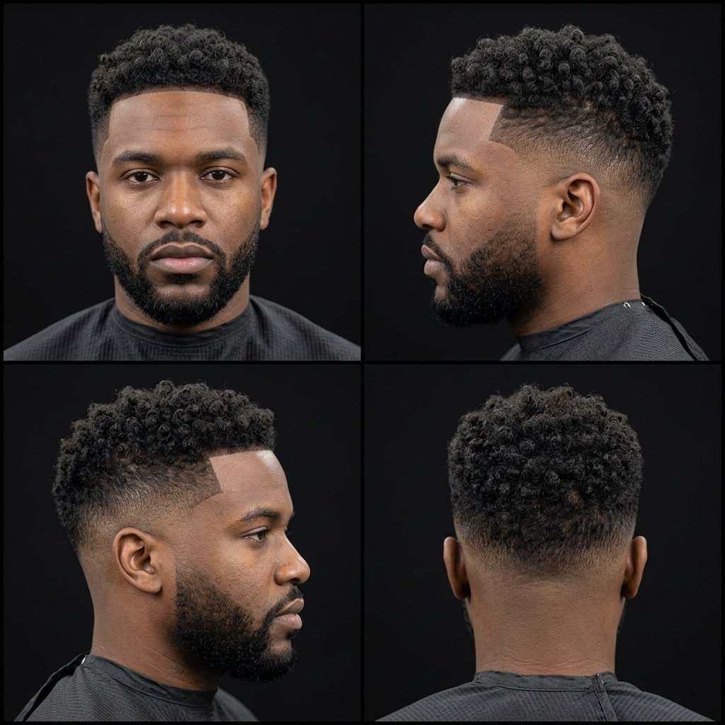 Low Taper With Curly Crop Textured