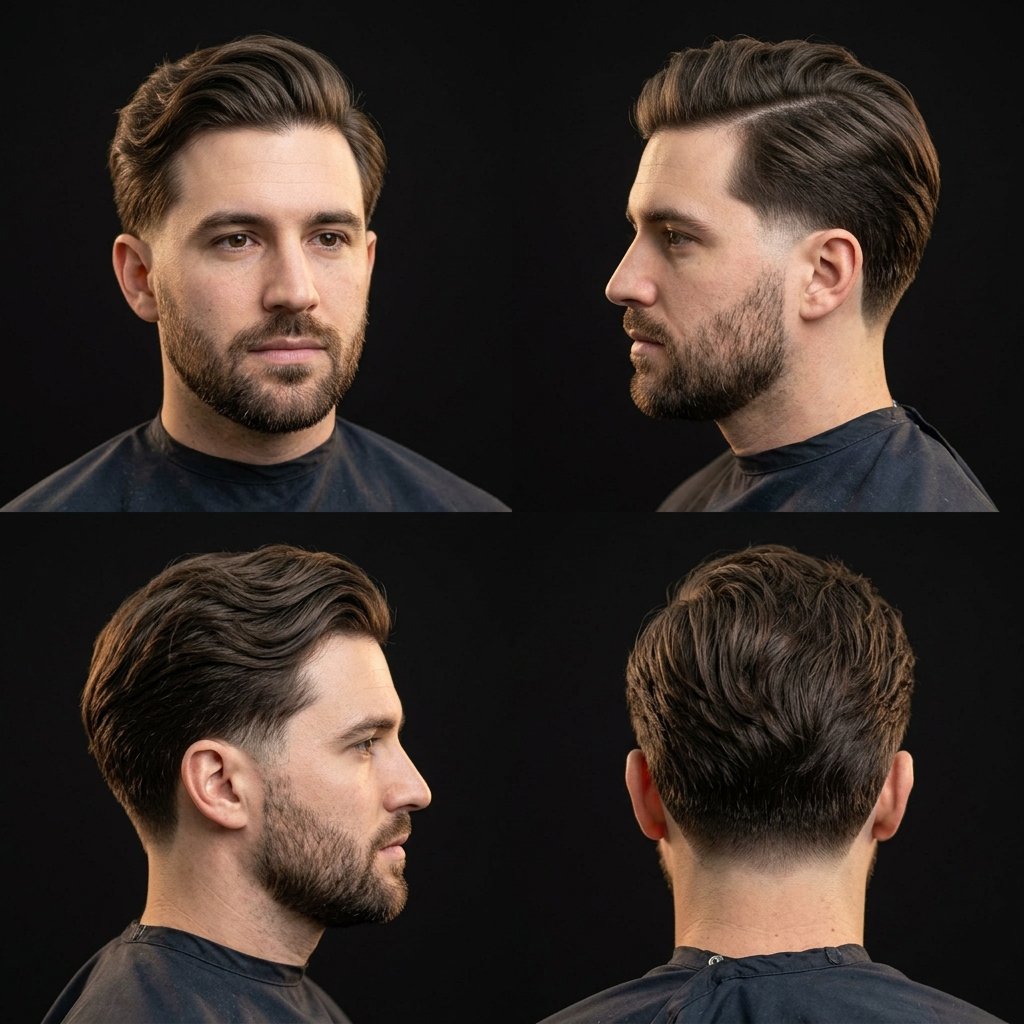 Side-Parted Flow Low Taper Fade
