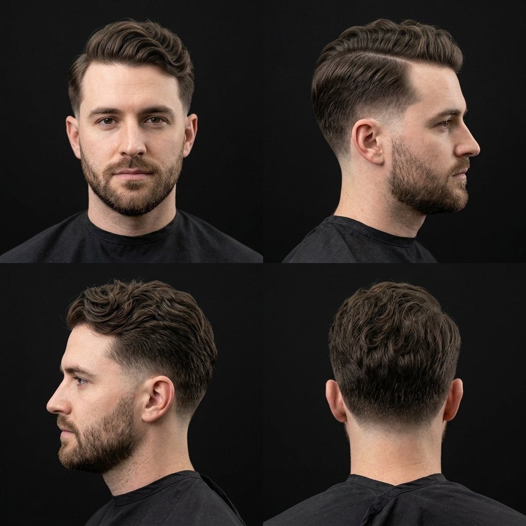Side Part Wavy Low Taper
