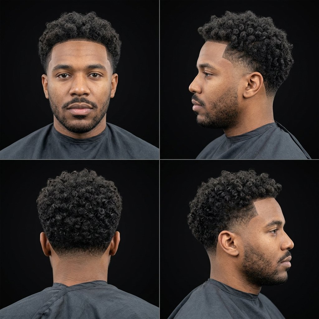 Low Taper with Loose Curls