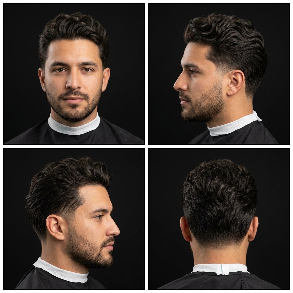 Wavy Quiff with Subtle Low Taper