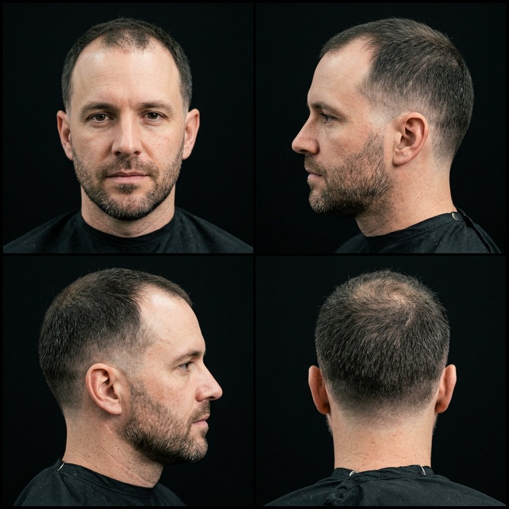 Shadow Low Taper Fade for Thinning Short Hair