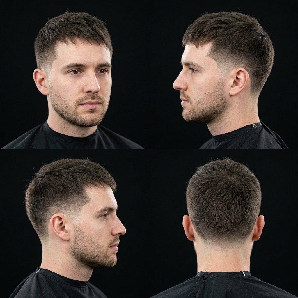 Mid Taper Fade for Thin Straight Hair