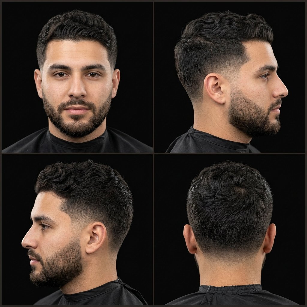Mid Taper Fade Wavy Hair