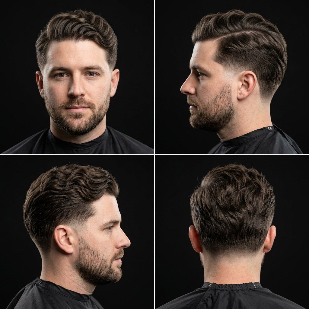 Wavy Comb-Over with Low Taper