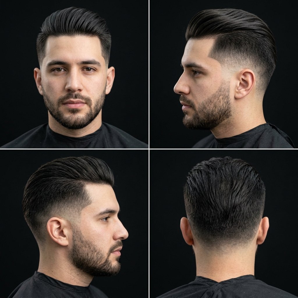 Disconnected Mid Taper Fade Straight Hair