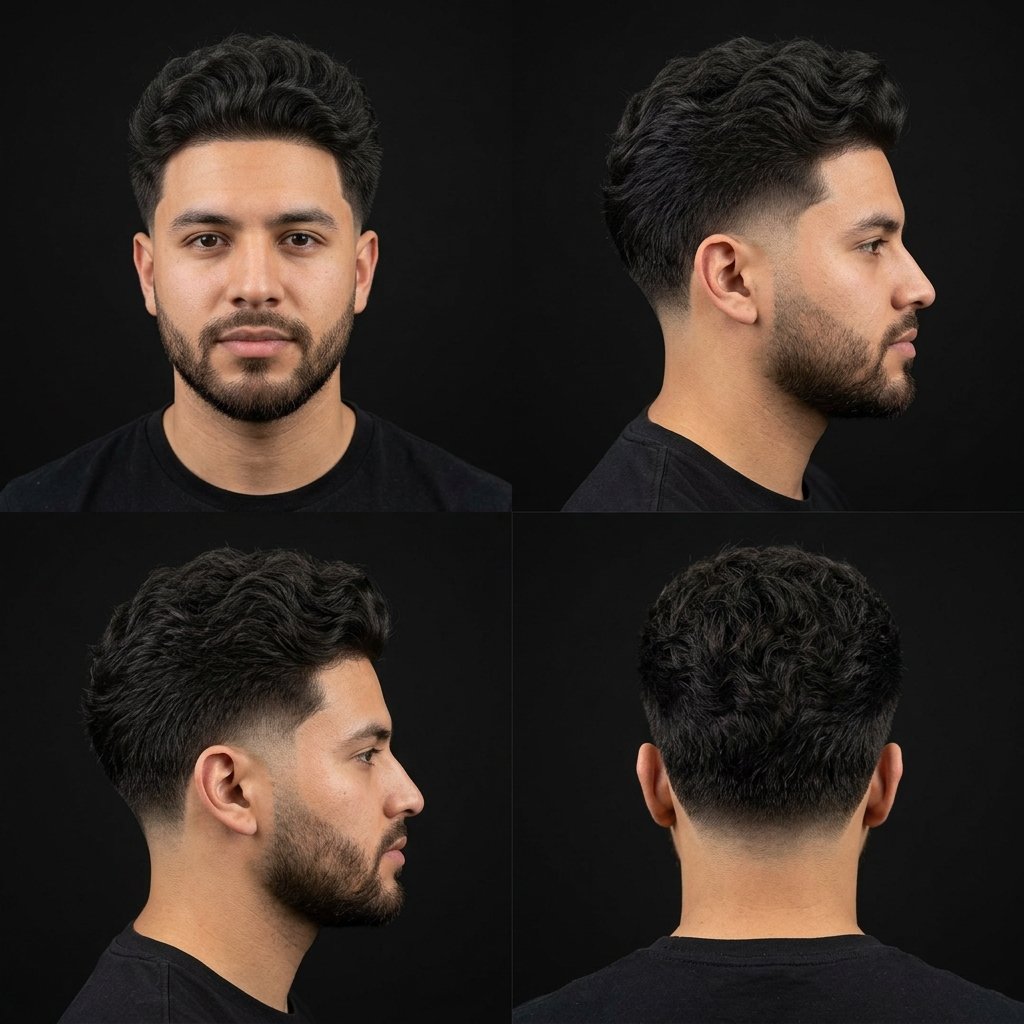 Mid Taper Fade Fluffy Hair