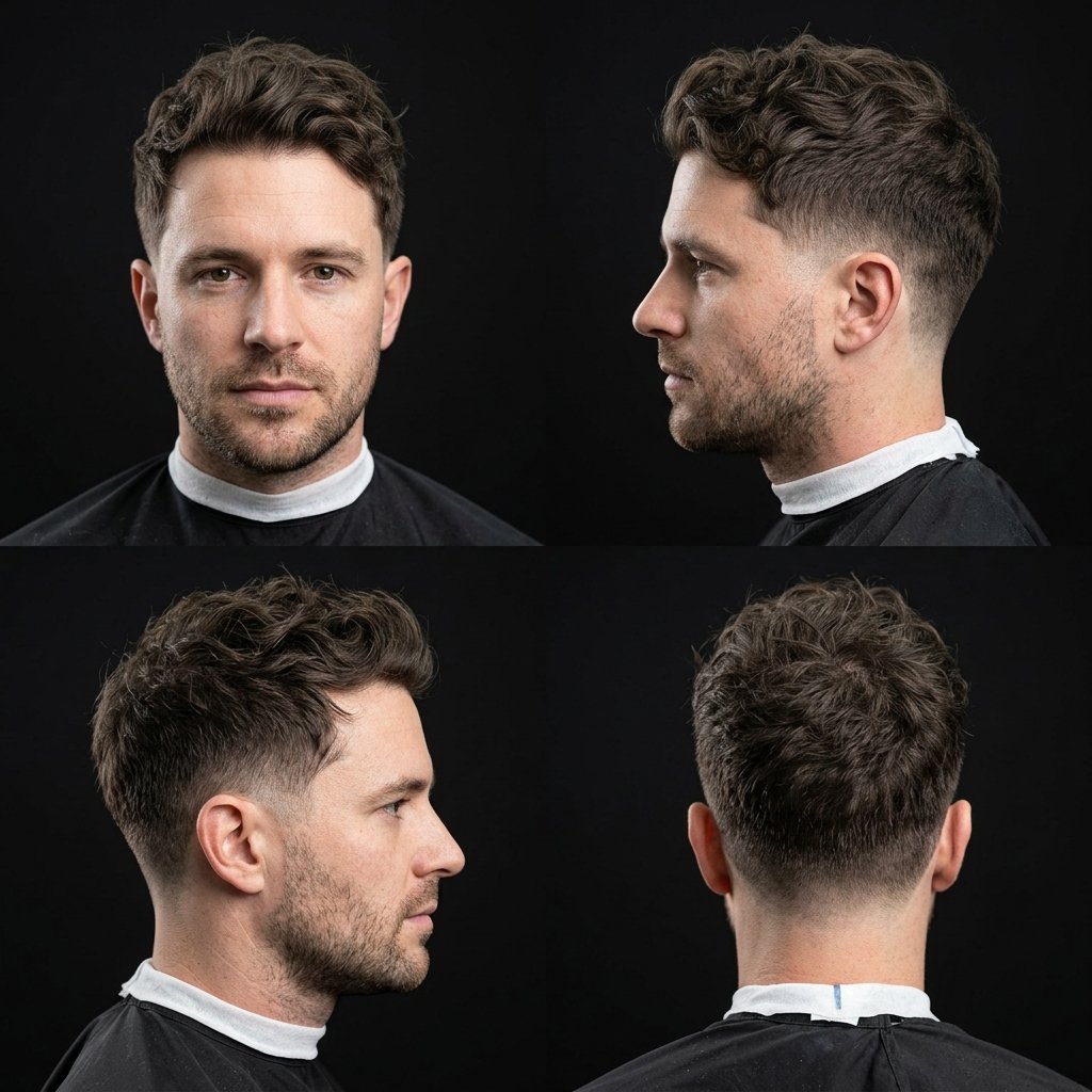 Messy Tousled Wavy Low Taper
