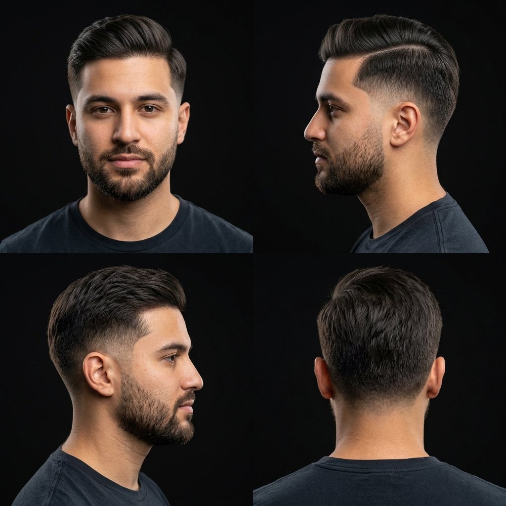 Mid Taper Fade Comb Over