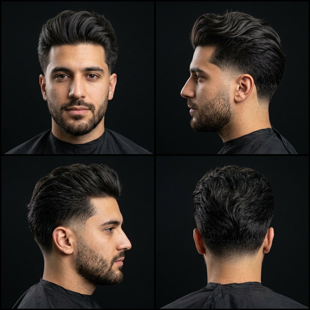 Low Taper Fade with Blowout Long Hair