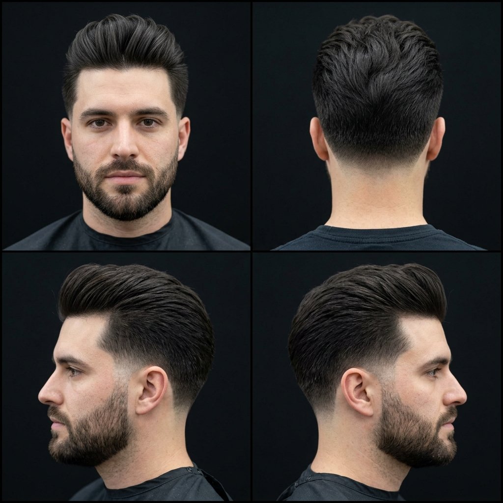 Mid Taper Fade Pompadour