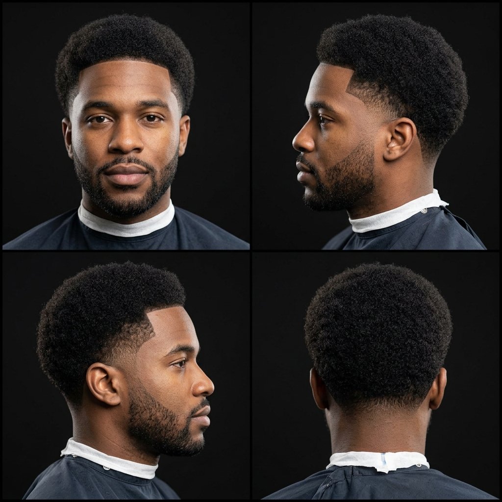 Mini Afro with Mid Taper Fade