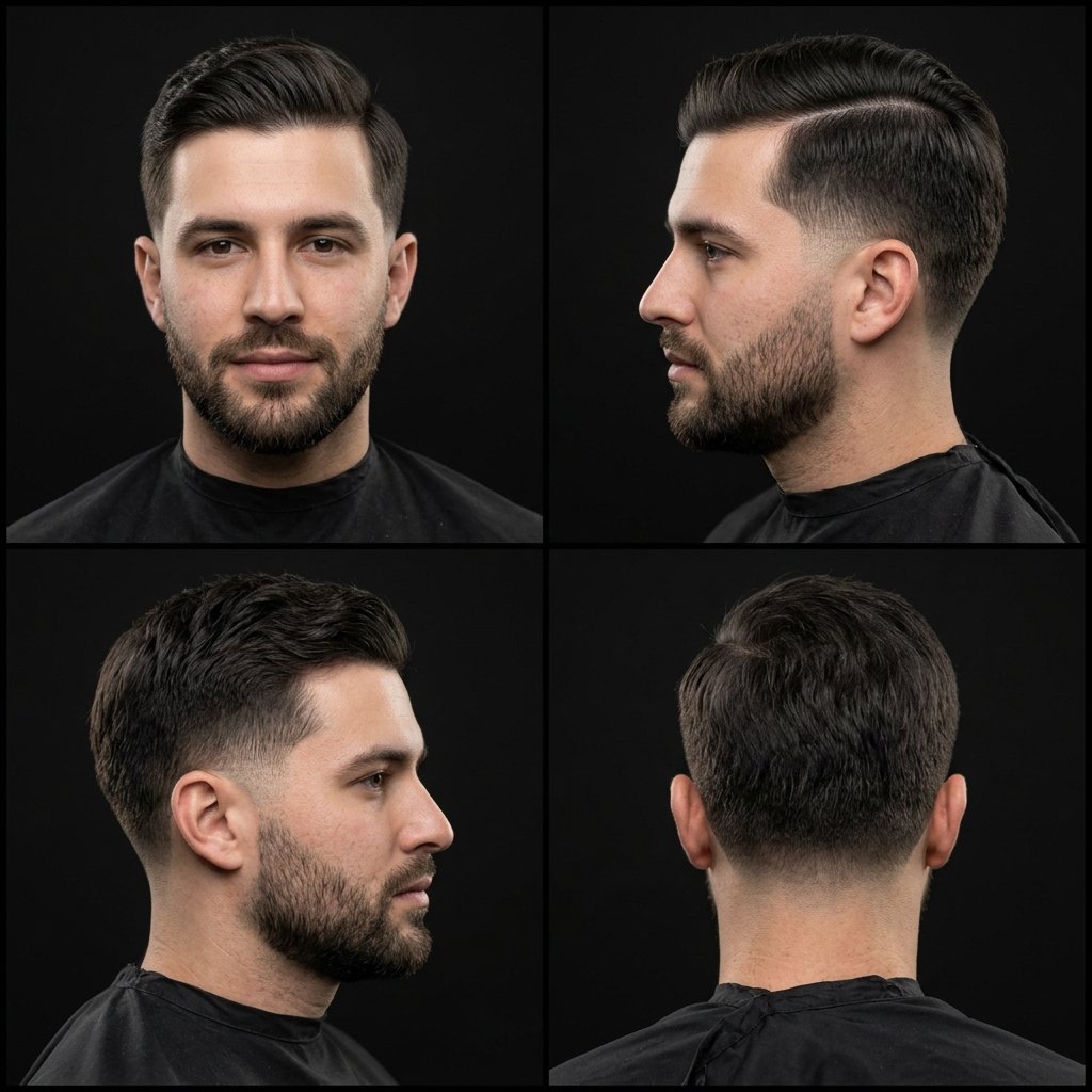 Mid Taper Fade Side Part