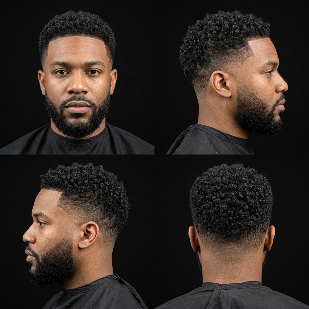 Low Taper With Short Curly Top
