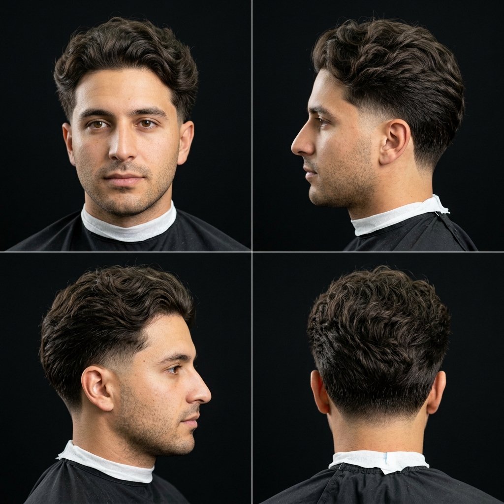 Low Taper Fade with Long Wavy Hair