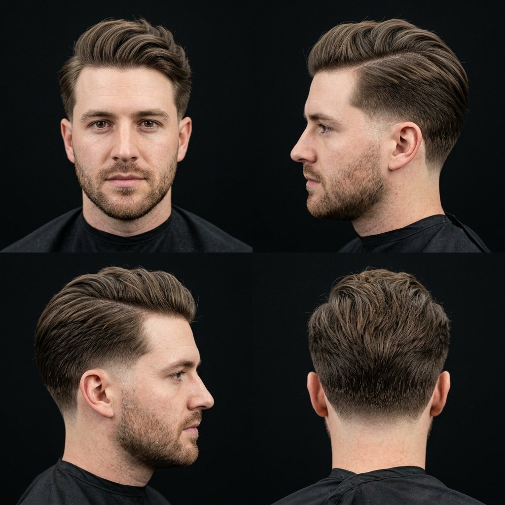 Side-Parted Flow Low Taper Fade