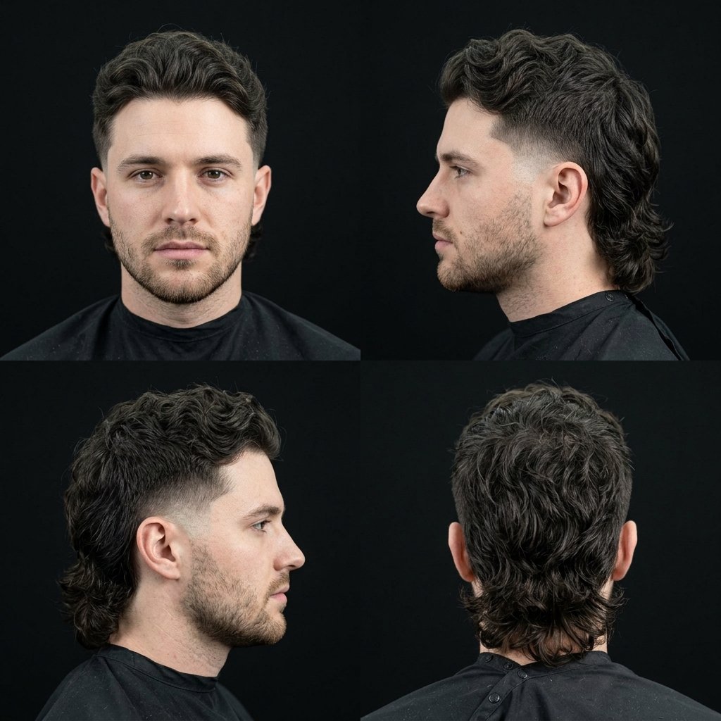 Low Taper Mullet for Wavy Hair