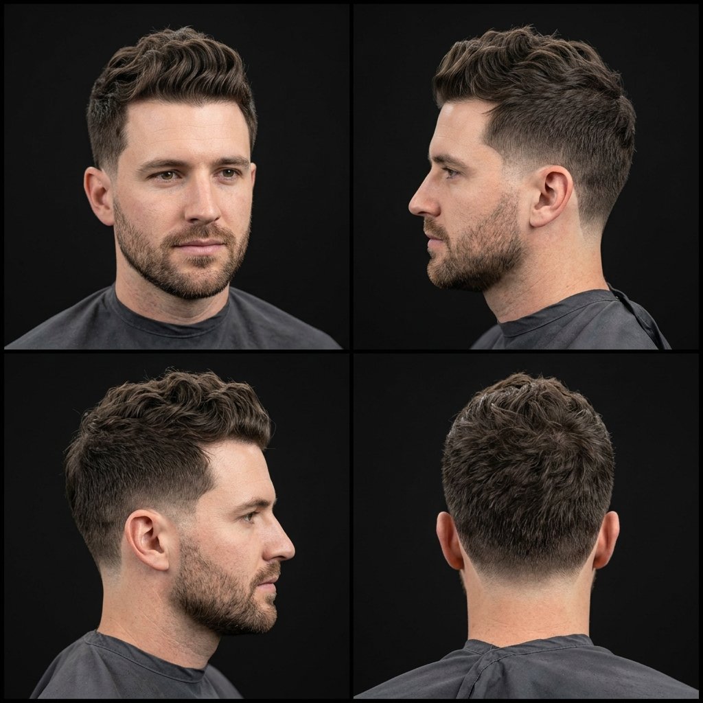 Wavy Faux Hawk with Low Taper