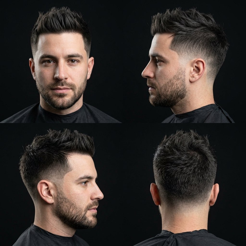 Mid Taper Fade Spiky Hair