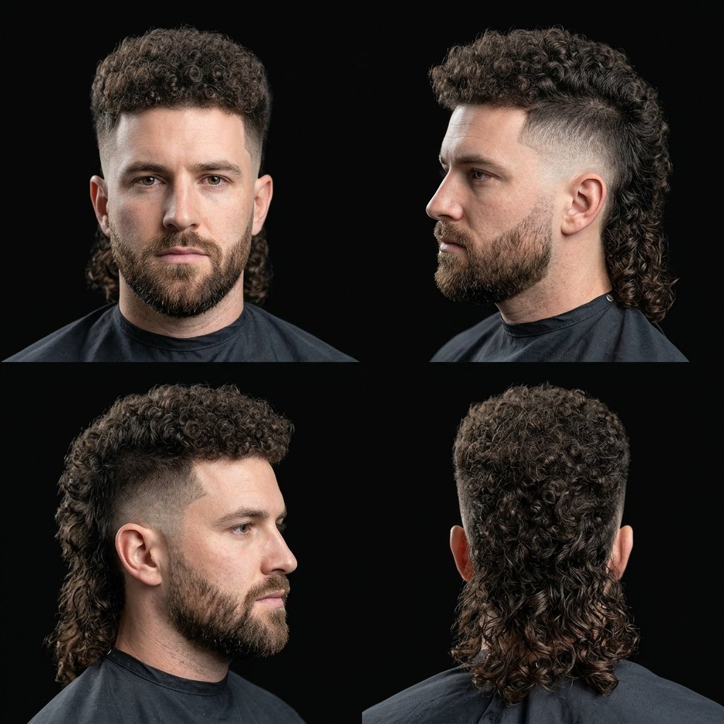 Afro Curly Mullet Fade
