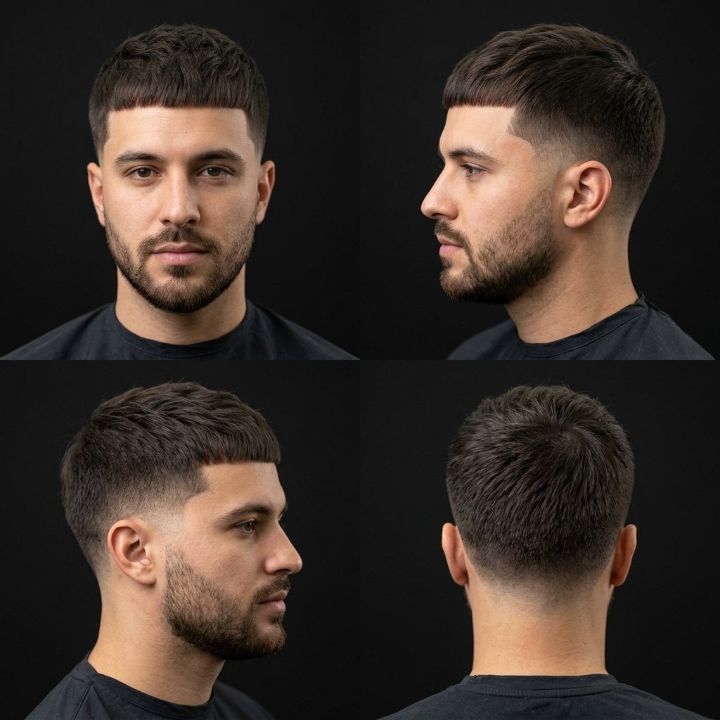 Caesar Cut with Low Taper Fade