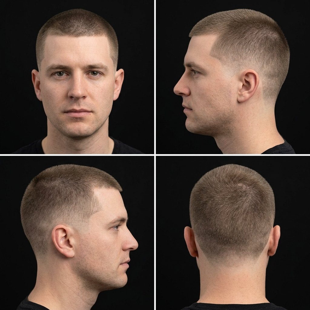 10 Guard Buzz Cut With Low Taper