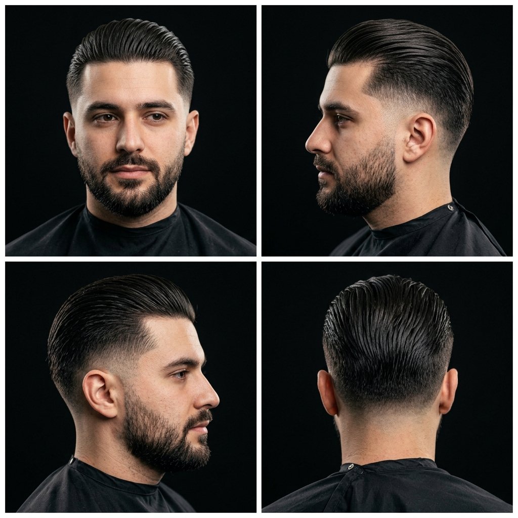 Slick Back with Low Taper Fade