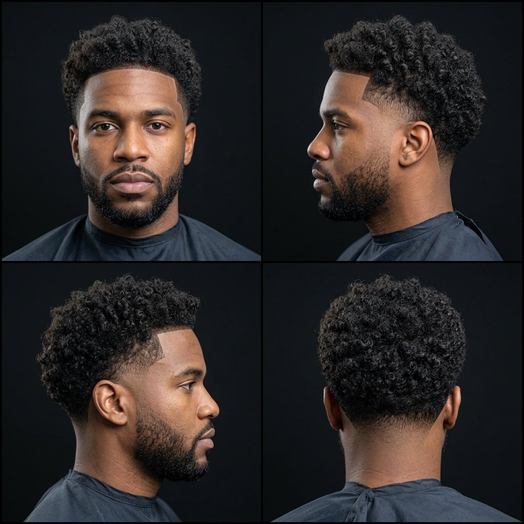 Low Taper Thick Curly Hair