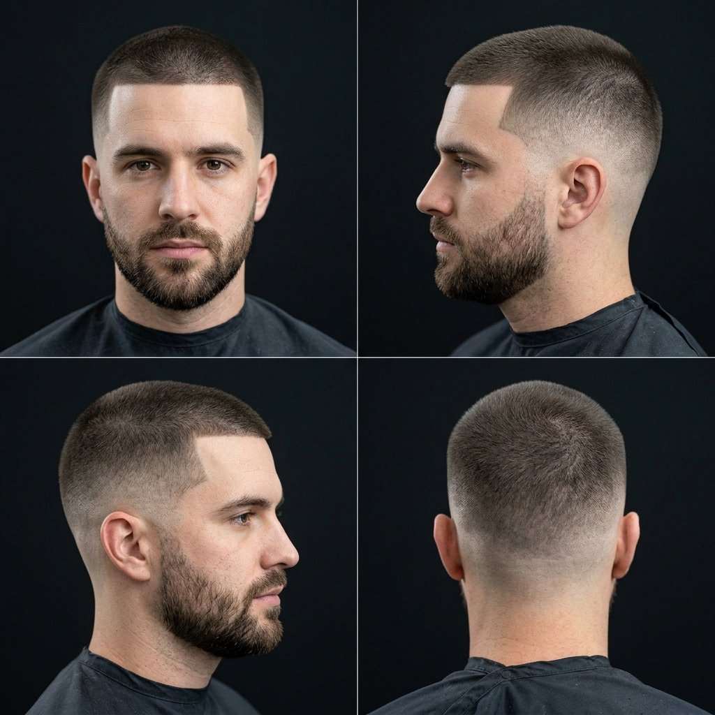 10 Guard Buzz Cut With Mid Fade
