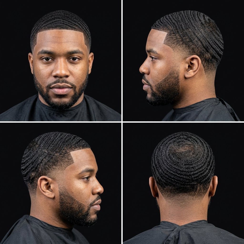 360 Waves with Mid Taper Fade