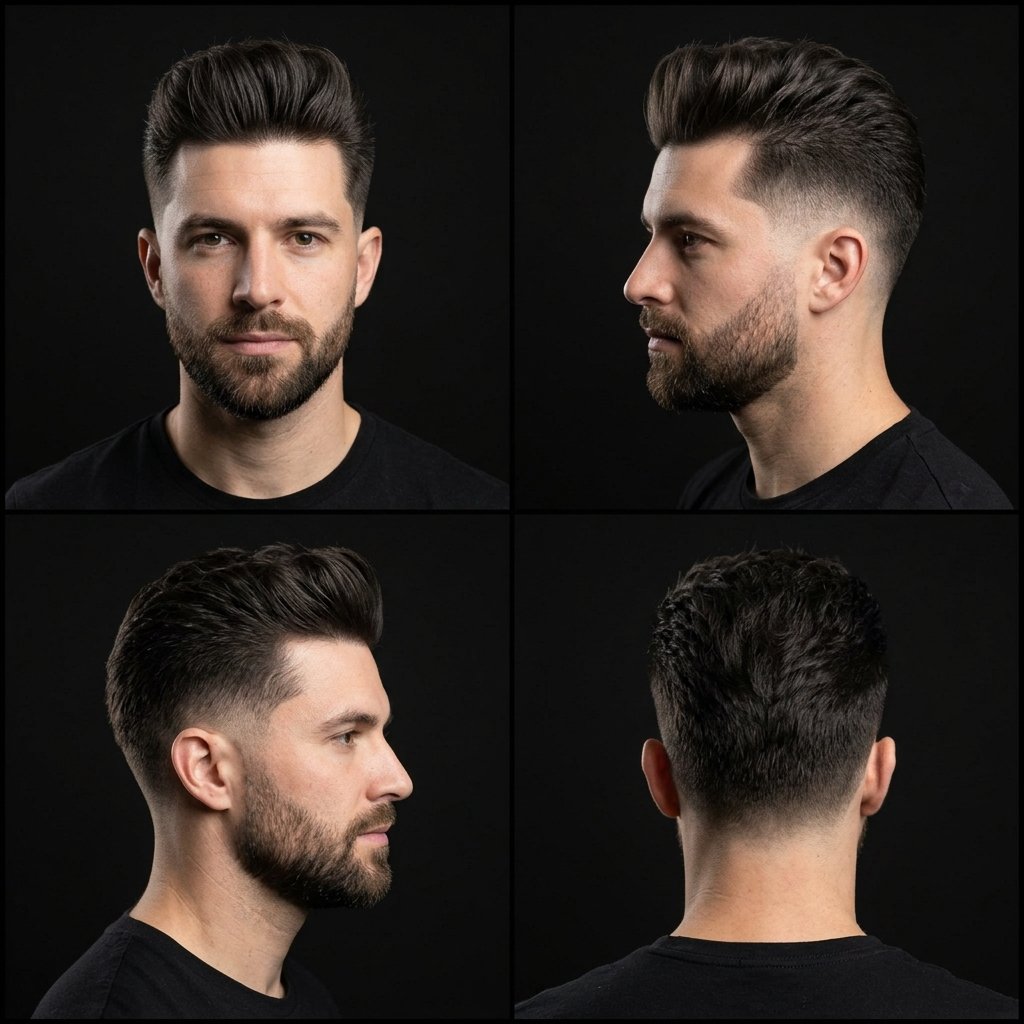 Mid Taper Fade Quiff