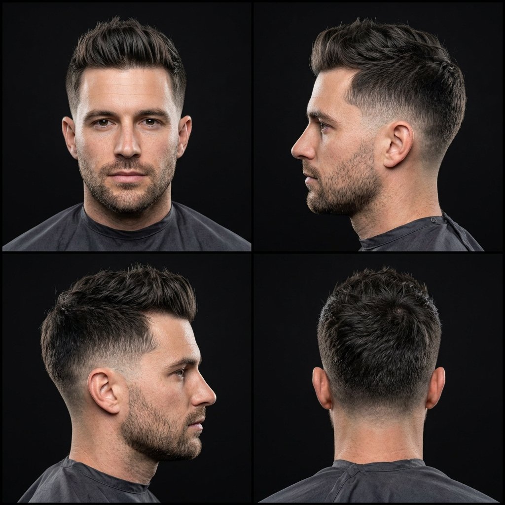 Short Quiff with Low Taper Fade