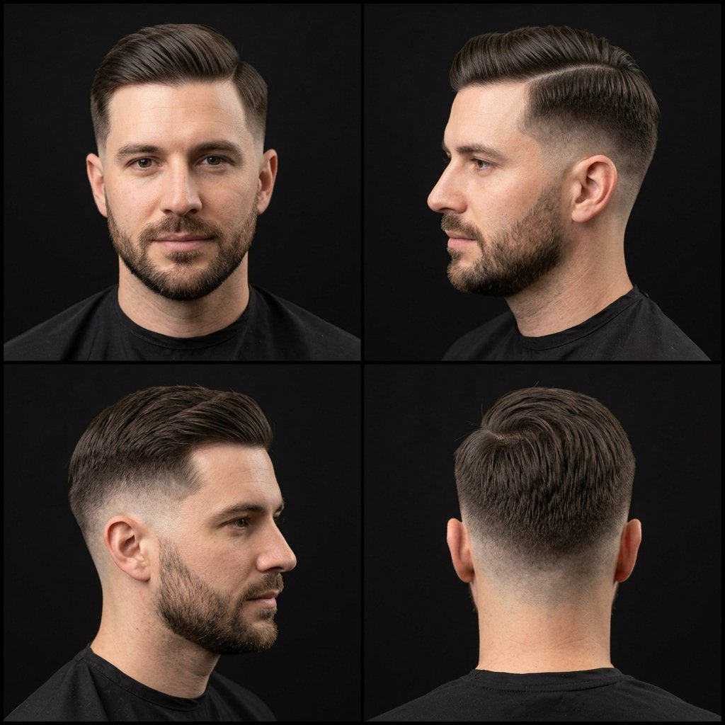 Modern Side Part with Mid Fade