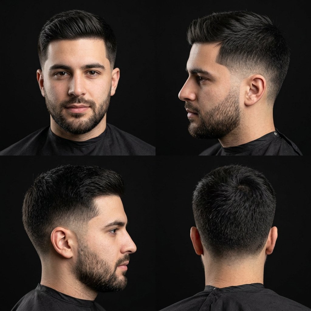 Mid Taper Fade for Thick Straight Hair