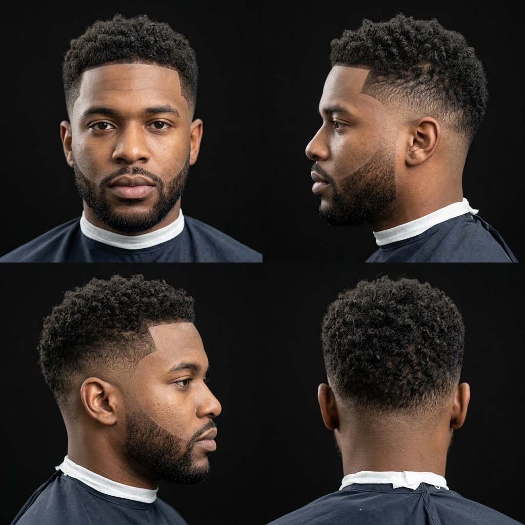 Burst Fade with Short Curly Top