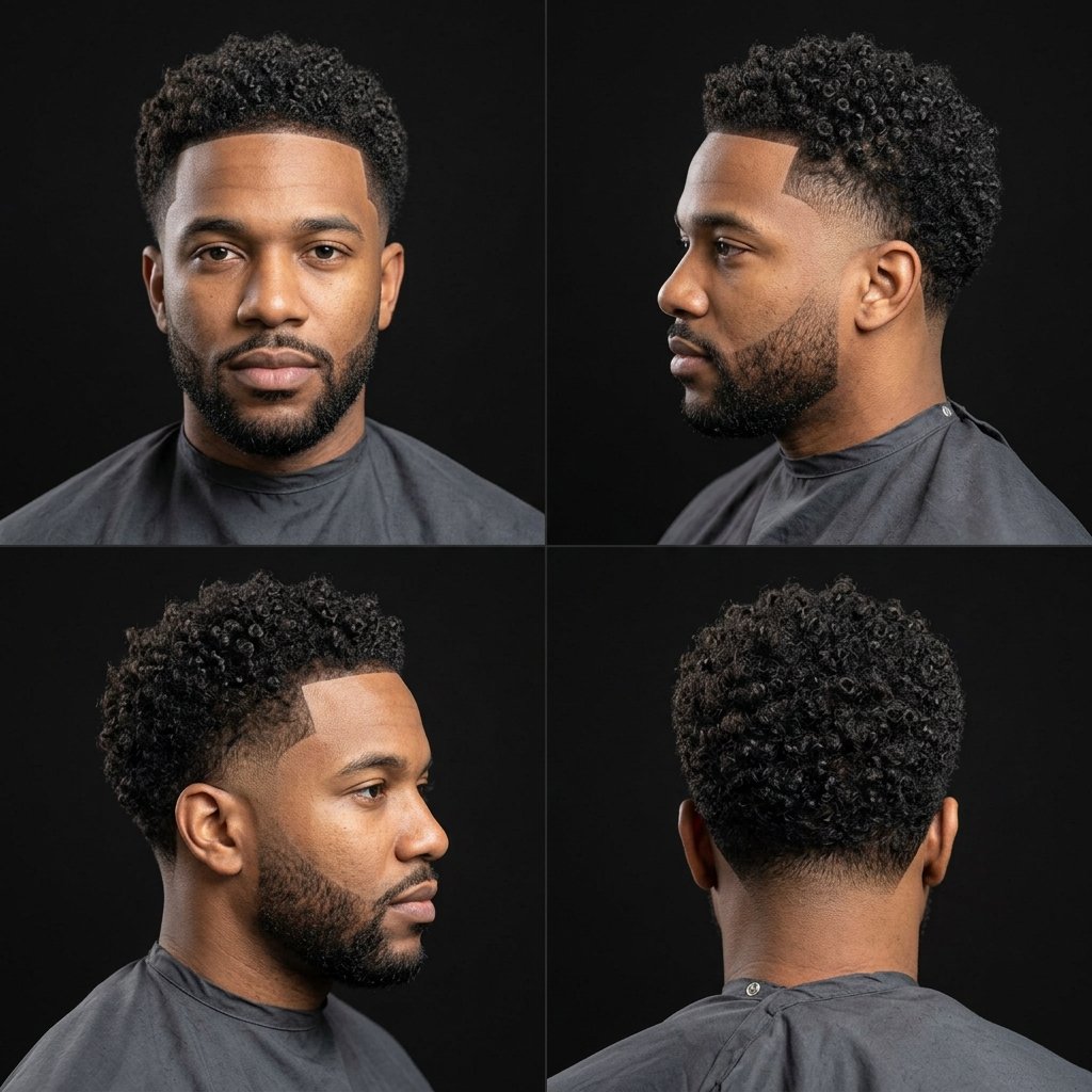 Low Taper Fade Tight Curls