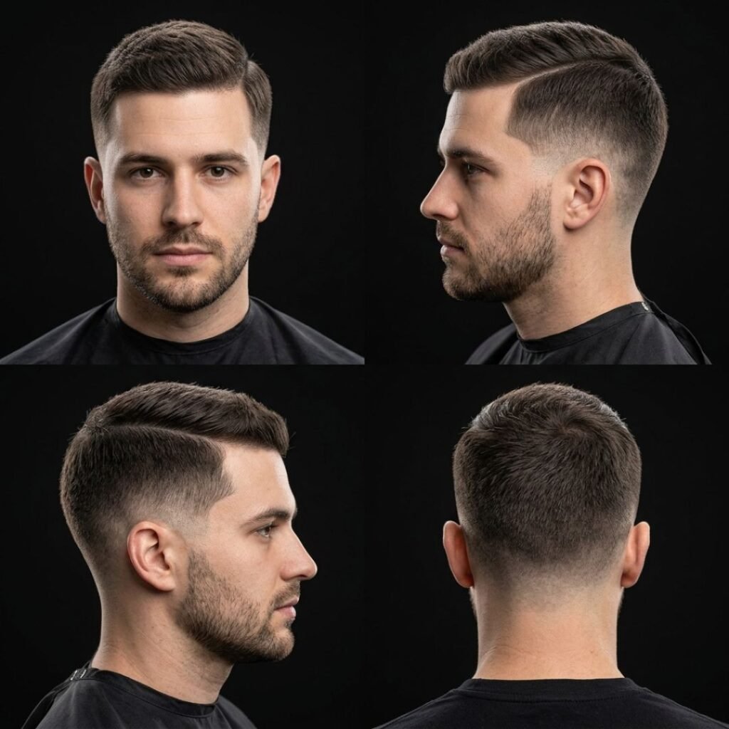 Side Part Crew Cut with Taper