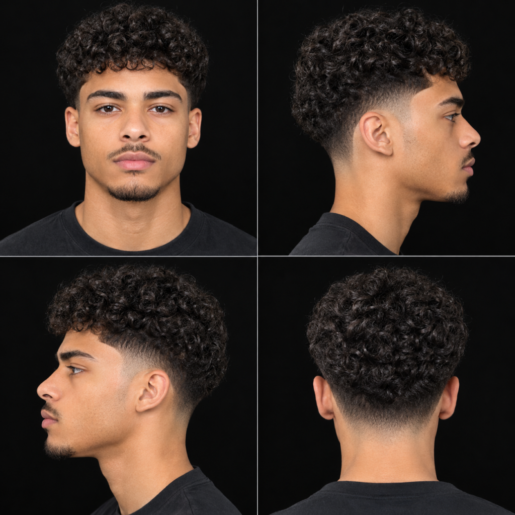 Taper Haircuts for 3A Curly Hair Men